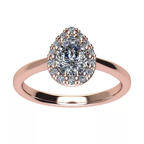 Ékszerpalota eljegyzési gyűrű 0.5ct G/VS1 gyémánttal BRK706 rozé arany