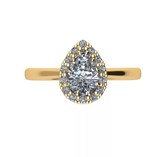 Ékszerpalota eljegyzési gyűrű 0.5ct G/VS1 gyémánttal BRK706 sárga arany