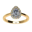 Ékszerpalota eljegyzési gyűrű 0.5ct G/VS1 gyémánttal BRK706 sárga arany