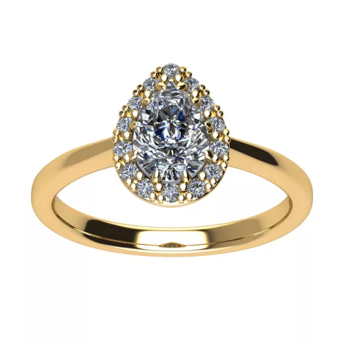 Ékszerpalota eljegyzési gyűrű 0.5ct G/VS1 gyémánttal BRK706 sárga arany