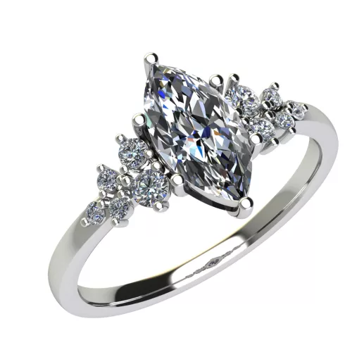 Ékszerpalota eljegyzési gyűrű 0.9ct G/VS1 gyémánttal BRK707 fehér arany