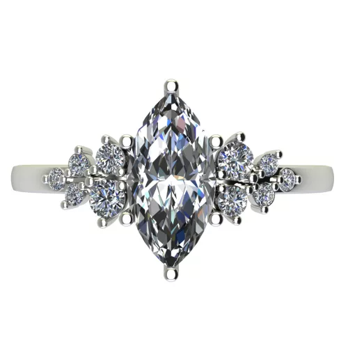 Ékszerpalota eljegyzési gyűrű 0.9ct G/VS1 gyémánttal BRK707 fehér arany