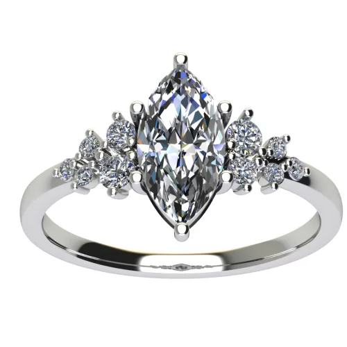 Ékszerpalota eljegyzési gyűrű 0.9ct G/VS1 gyémánttal BRK707 fehér arany