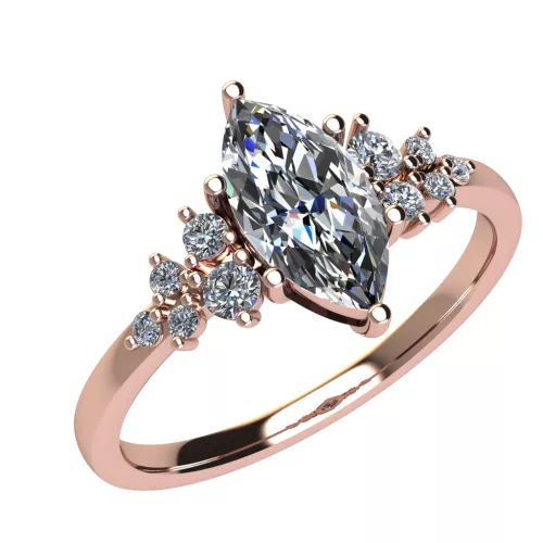 Ékszerpalota eljegyzési gyűrű 0.9ct G/VS1 gyémánttal BRK707 rozé arany
