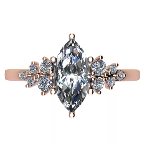 Ékszerpalota eljegyzési gyűrű 0.9ct G/VS1 gyémánttal BRK707 rozé arany