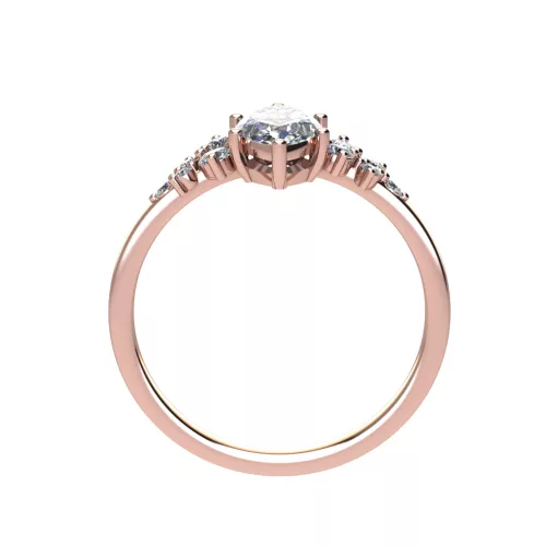 Ékszerpalota eljegyzési gyűrű 0.9ct G/VS1 gyémánttal BRK707 rozé arany