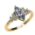 Ékszerpalota eljegyzési gyűrű 0.9ct G/VS1 gyémánttal BRK707 sárga arany