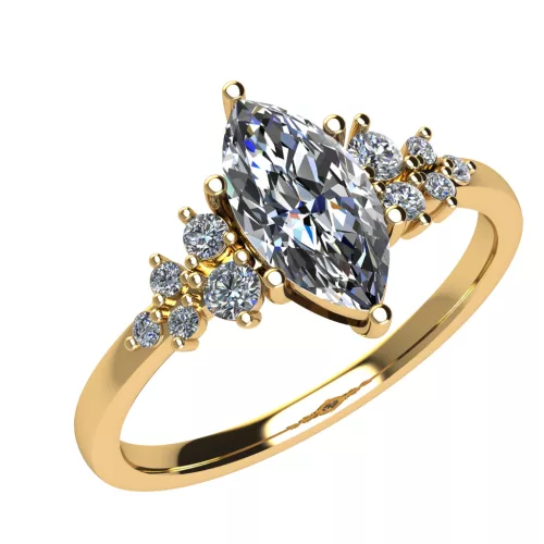 Ékszerpalota eljegyzési gyűrű 0.9ct G/VS1 gyémánttal BRK707 sárga arany