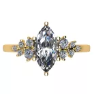 Ékszerpalota eljegyzési gyűrű 0.9ct G/VS1 gyémánttal BRK707 sárga arany