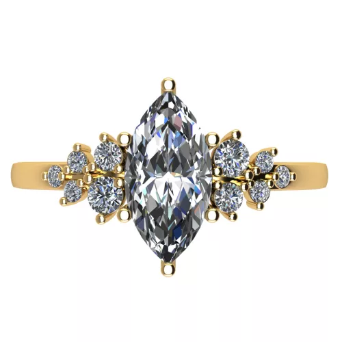 Ékszerpalota eljegyzési gyűrű 0.9ct G/VS1 gyémánttal BRK707 sárga arany