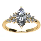 Ékszerpalota eljegyzési gyűrű 0.9ct G/VS1 gyémánttal BRK707 sárga arany