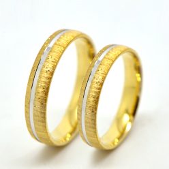 Arany karikagyűrű pár C11521sfs sárga és fehér arany