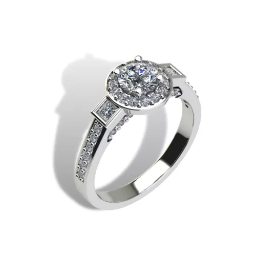 Ékszerpalota eljegyzési gyűrű szett 0.5ct gyémánttal EMB 001 fehér arany 