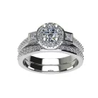 Ékszerpalota eljegyzési gyűrű szett 0.5ct G/VS gyémánttal EMB 001 platina 