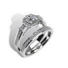 Ékszerpalota eljegyzési gyűrű szett 0.5ct gyémánttal EMB 001 platina 