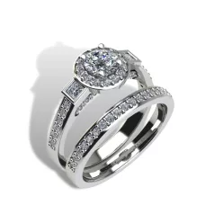   Ékszerpalota eljegyzési gyűrű szett 0.5ct gyémánttal EMB 001 platina 
