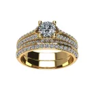 Ékszerpalota eljegyzési gyűrű szett 0.5ct H/VS gyémánttal EMB 002 sárga arany 