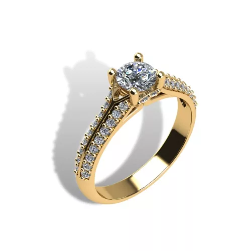 Ékszerpalota eljegyzési gyűrű szett 0.5ct gyémánttal EMB 002 sárga arany 