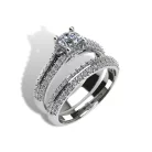 Ékszerpalota eljegyzési gyűrű szett 0.5ct gyémánttal EMB 002 platina 
