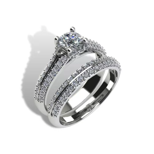 Ékszerpalota eljegyzési gyűrű szett 0.5ct gyémánttal EMB 002 platina 
