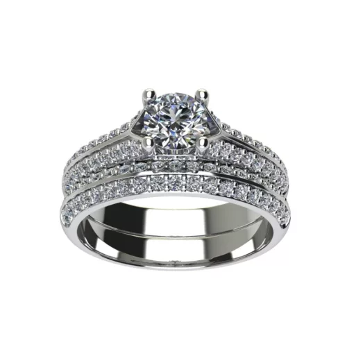 Ékszerpalota eljegyzési gyűrű szett 0.5ct gyémánttal EMB 002 platina 