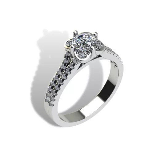 Ékszerpalota eljegyzési gyűrű szett 0.5ct G/VS gyémánttal EMB 003 fehér arany 