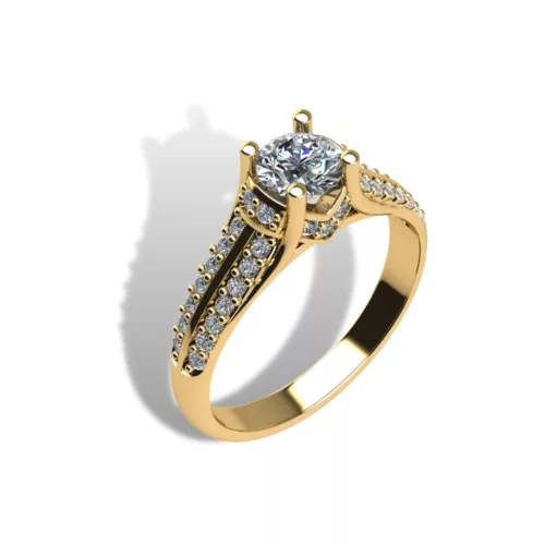 Ékszerpalota eljegyzési gyűrű szett 0.5ct gyémánttal EMB 003 sárga arany 