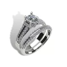 Ékszerpalota eljegyzési gyűrű szett 0.5ct H/SI gyémánttal EMB 003 platina 