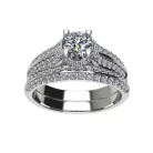 Ékszerpalota eljegyzési gyűrű szett 0.5ct H/SI gyémánttal EMB 003 platina 