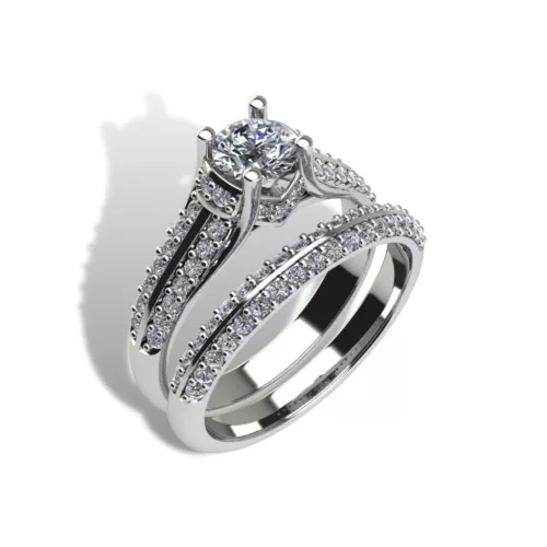 Ékszerpalota eljegyzési gyűrű szett 0.5ct gyémánttal EMB 003 platina 
