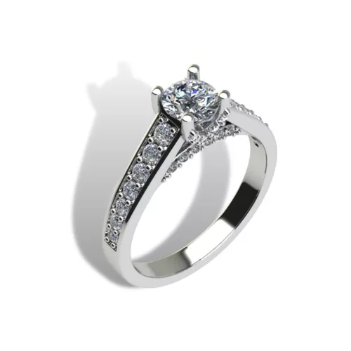 Ékszerpalota eljegyzési gyűrű szett 0.5ct gyémánttal EMB 004 fehér arany 