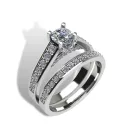 Ékszerpalota eljegyzési gyűrű szett 0.5ct gyémánttal EMB 004 platina 