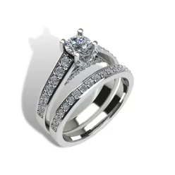   Ékszerpalota eljegyzési gyűrű szett 0.5ct gyémánttal EMB 004 platina 