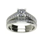 Ékszerpalota eljegyzési gyűrű szett 0.5ct gyémánttal EMB 004 platina 