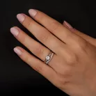 Ékszerpalota eljegyzési gyűrű szett 0.5ct G/VS gyémánttal EMB 005 fehér arany 
