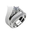 Ékszerpalota eljegyzési gyűrű szett 0.5ct G/VS gyémánttal EMB 005 platina 