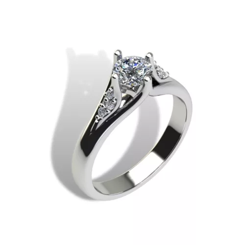 Ékszerpalota eljegyzési gyűrű szett 0.5ct H/SI gyémánttal EMB 005 platina 