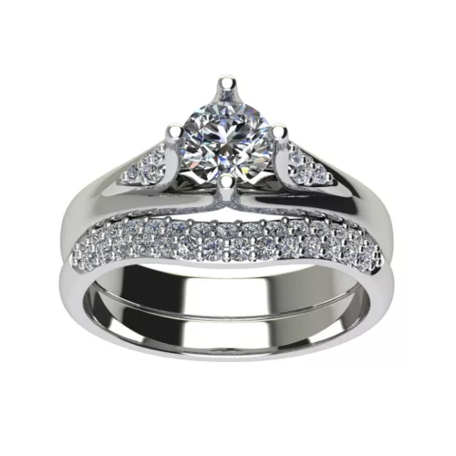 Ékszerpalota eljegyzési gyűrű szett 0.5ct H/SI gyémánttal EMB 005 platina 