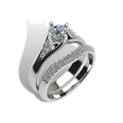   Ékszerpalota eljegyzési gyűrű szett 0.5ct gyémánttal EMB 005 platina 