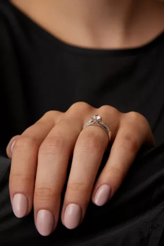 Ékszerpalota eljegyzési gyűrű szett 0.5ct gyémánttal EMB 005 platina 