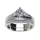 Ékszerpalota eljegyzési gyűrű szett 0.5ct gyémánttal EMB 005 platina 