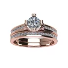 Ékszerpalota eljegyzési gyűrű szett 0.5ct G/VS gyémánttal EMB 006 rozé arany 
