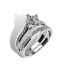 Ékszerpalota eljegyzési gyűrű szett 0.5ct H/SI gyémánttal EMB 006 platina 