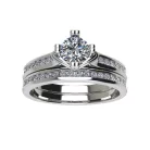 Ékszerpalota eljegyzési gyűrű szett 0.5ct H/SI gyémánttal EMB 006 platina 