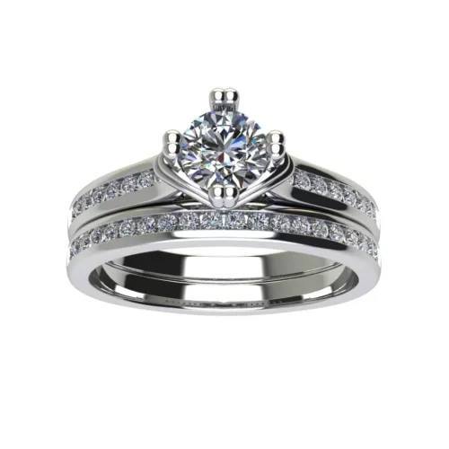 Ékszerpalota eljegyzési gyűrű szett 0.5ct H/SI gyémánttal EMB 006 platina 