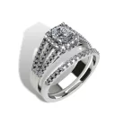 Ékszerpalota eljegyzési gyűrű szett 0.5ct gyémánttal EMB 007 platina 