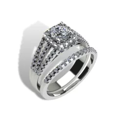   Ékszerpalota eljegyzési gyűrű szett 0.5ct gyémánttal EMB 007 platina 