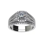 Ékszerpalota eljegyzési gyűrű szett 0.5ct gyémánttal EMB 007 platina 