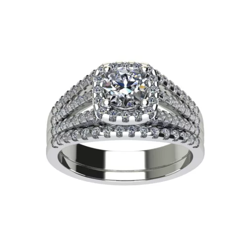Ékszerpalota eljegyzési gyűrű szett 0.5ct gyémánttal EMB 007 platina 