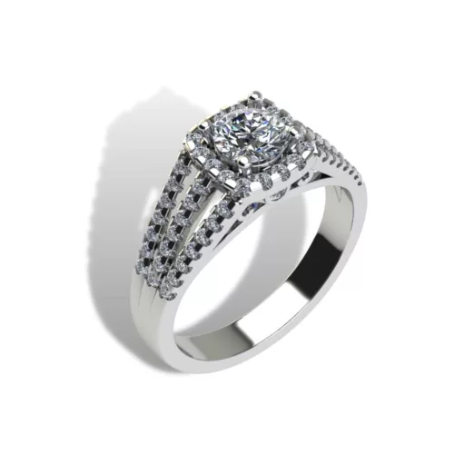 Ékszerpalota eljegyzési gyűrű szett 0.5ct gyémánttal EMB 007 platina 